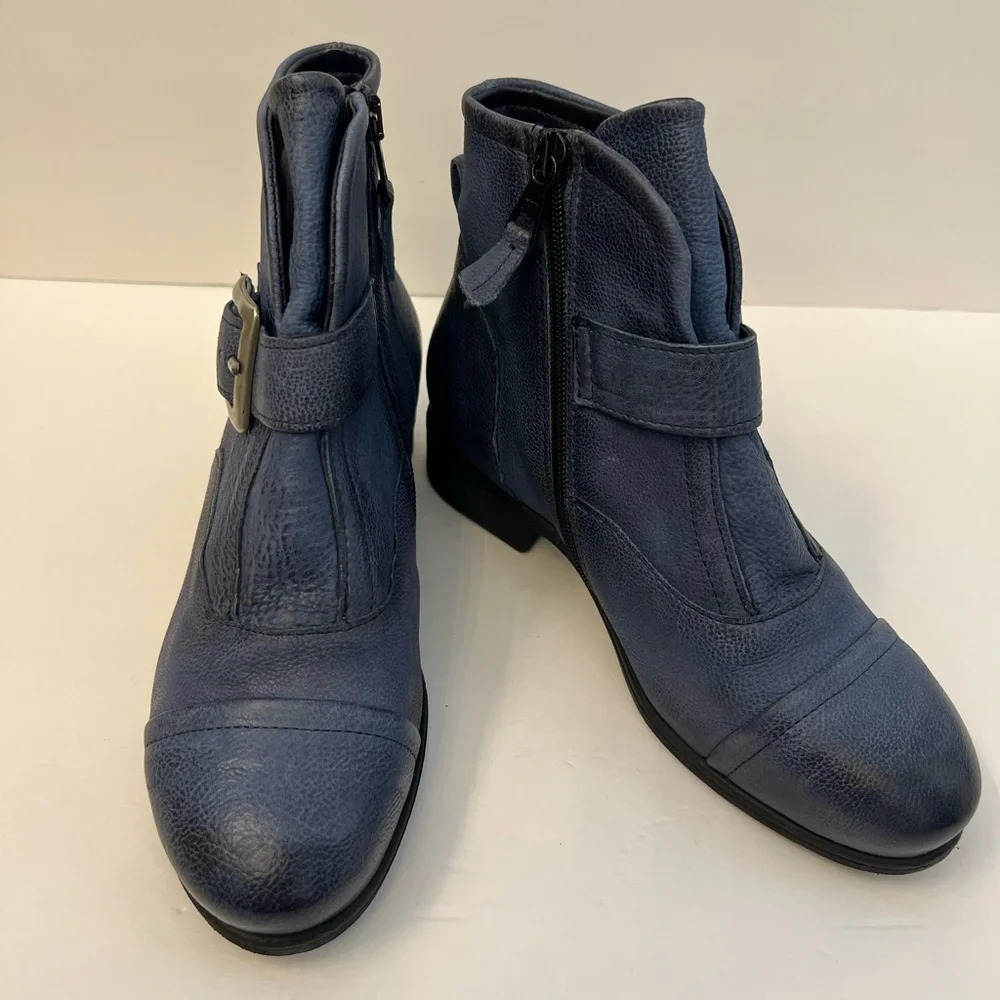 Miz Mooz Siggy Ankle Boots Blue Size 36 Wide